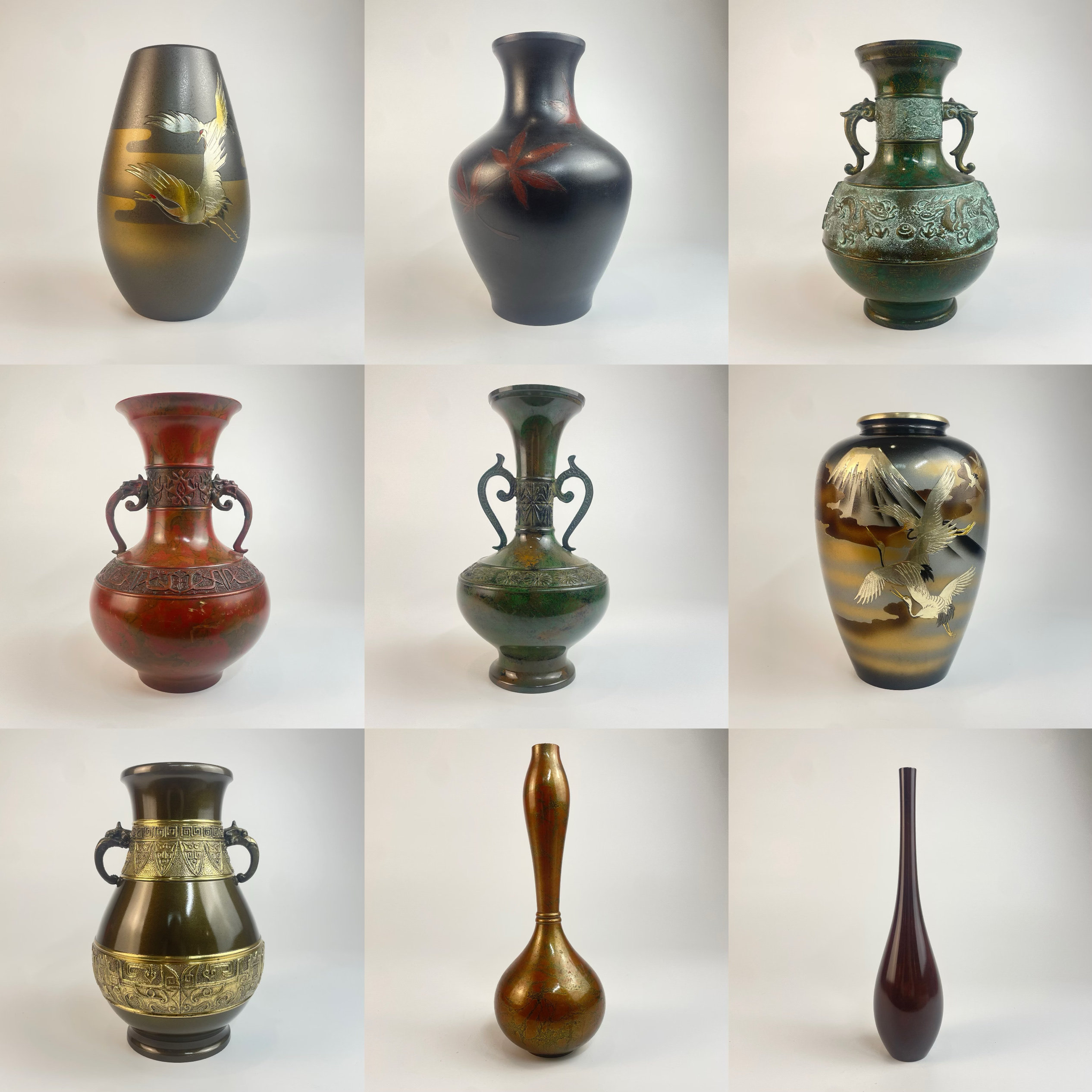 黄铜中国花瓶1900-1940 | eBay 【夢工房】英青堂造銅鐘鼎文