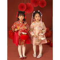 Baby little elephant boy clothes autumn winter new Chinese wind Down with the year to wear the qipao to thicken the winter girl baby girl)