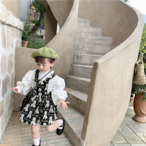 Girls Strap Skirt Childrens Autumn Dress Subnet Red Set Han Fan Little Girl Princess Dress
