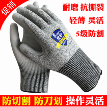 Industrial Labor Insurance Level 5 cut-resistant gloves wear-resistant glass factory work scratch-resistant scratch-resistant sheet metal hardware tool assembly