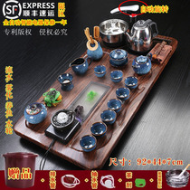 Tea set set household integrated kung fu purple sand ceramic automatic four-in-one induction cooker tea ceremony solid wood tea tray