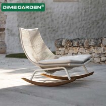 Nordic balcony leisure small sofa Coffee table combination Outdoor Rattan rocking chair Three-piece lazy courtyard garden furniture