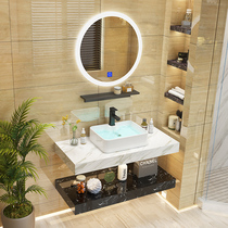 Nordic small-sized bathroom cabinet combination hotel bathroom double marble hand wash basin bathroom wash table