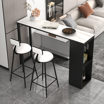 Italian home bar table wrought living room sofa partition black and white wind modern wall rock board table long table
