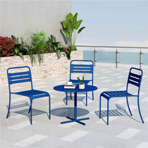 Nordic outdoor leisure table and chair combination Courtyard open-air balcony Cafe outdoor small round table three-piece set