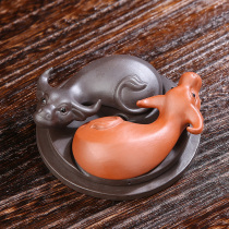 Creative Purple sand tea Pet calf boutique can raise tea insects Tea table decoration Reverse the universe ornaments Zodiac Buffalo lucky