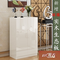 Simple modern two-door three-door wardrobe childrens short wardrobe adult hanging wardrobe solid wood White ecological panel