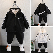Boys spring clothing sports suit 2022 new children clothes handsome gas baby boy foreign air leisure two sets ebb