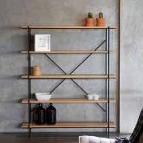 American retro wind minimalist solid wood separator shelve shelf floor balcony containing storage shelf multilayer bookcase