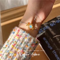 Cofina is a natural Australian Opal silver bracelet female gold - plated European and American style gemstone light luxury