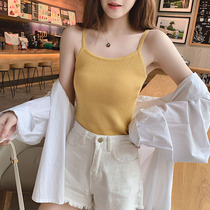 Spring and Autumn Joker Knitted back sling vest wearing Korean version of the bottom with sleeveless slim top female tide