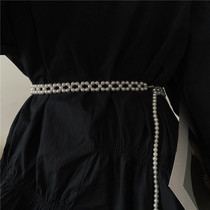 Retro literary temperament elegant pearl belt female Joker with Hanfu sweater skirt decoration waist chain waist seal accessories