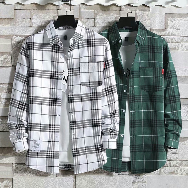 Warehouse clearance, leak detection, long sleeved plaid shirt, men's summer loose and versatile, large and thin ice silk lined clothes, Hong Kong style jacket