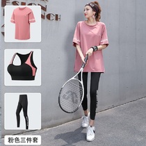 Ice Kit New Sports Suit Women Loose Color Slim Big Code Speed Dry Fitness Room Morning Running Nets Red Yoga Service Summer