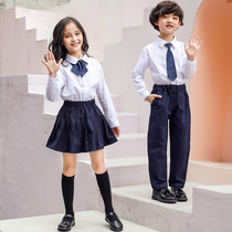 Childrens dresses for boys and girls recitation performance clothes graduation chorus host pupils performance clothes white shirt suit