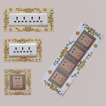 Field Garden Switch Patch Wall Patch Protective Sheath Resin Panel Socket Decoration Home Personality Creativity Four Open Three Open Double Open