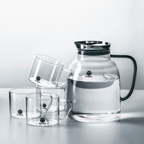 Glass cold water bottle high temperature cold water bottle cold water Cup household glass explosion proof Japanese cold white water bottle juice pot