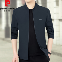 Pierre Cardin jacket mens Spring 2022 new middle-aged mens coat Spring and Autumn tops stand collar casual mens fashion