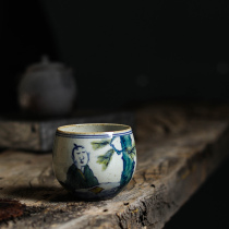 Duqing Tang style listening song Cup Jingdezhen blue and white handmade kung fu tea ceremony Tea Tea Cup Japanese single Cup Master Cup
