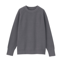Unimprinted Liangpimo MUJI Female Hardly Deformed Round Collar Stitch Cardiovert