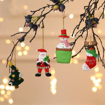 Christmas Tree Soft Pottery Clay Pendants Christmas Small Gifts Santa Color Small Pendants Fridge Stick Decorations