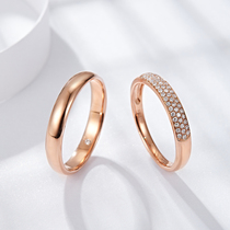 Laifu Jewelry 18K white gold diamond row ring Rose gold color gold luxury broken diamond ring Female male couple ring