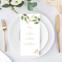 Customized wedding menu card greeting card thank you card blessing birthday green creative green forest line process Card