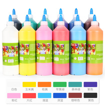 Finger painting pigment 12 color large bottle childrens graffiti diy painting pigment washable 500ml childrens gouache pigment