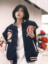 Ja1 American retro design sense M bean fun motorcycle baseball uniform men and women oversize cardigan jacket jacket