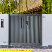 European and American wrought iron gate Villa courtyard door Garden community yard door stainless steel fence fence single double Open