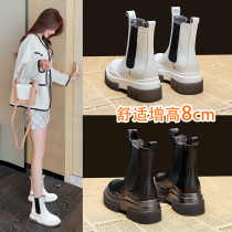  Martin boots womens 2021 new thick-soled heightening Chelsea boots bv spring and autumn single boots tide ins cool cigarette tube short boots