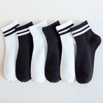 Socks mens socks cotton ins tide deodorant mens mid-tube spring and summer thin stockings spring black summer white