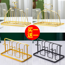 Light extravagant water cup holder cup holder inverted hanging home glass cup holder tea cup hanging cup shelving rack containing shelf with tray