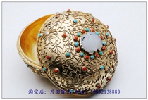 Return silverware antique collection 19xx year domestic 199g silk inlaid jewelry sterling silver gold-plated box (rare