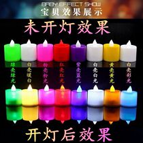 Creative round simulation electronic small candle bulb LED luminous battery light romantic decoration scene arrangement
