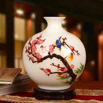 Jingdezhen ceramic high-grade golden silk wheat straw on the eyebrow white vase fashion home crafts ornaments