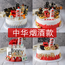 Maotai Chinese tobacco and wine rich cake model simulation 2021 new birthday fake cake sample