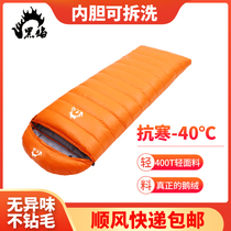Removable and washable down sleeping bag adult autumn and winter outdoor goose down thickened adult camping ultra light car single cold protection