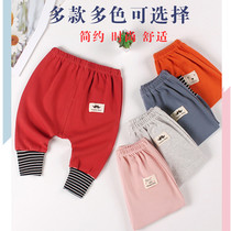 1 Female Treasure Spring Fall Pure Cotton Big PP Pants Infant Loose Casual Autumn Pants Children Single Out Wearing Long Pants 2 Boy