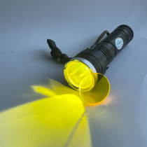 Customized light flashlight Searchlight headlight fishing Night Fishing light yellow blue light transparent lens Outdoor