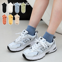  White socks womens mid-tube socks low-top shallow mouth summer and autumn thin section solid color wild Japanese student socks ins trend