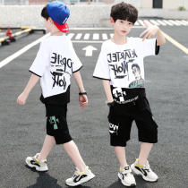 Hong Kong Boy Clothing Boy Summer Clothing 2022 New Male Baby Short Sleeve Suit CUHK YoungHan Version Ocean Gas Tide Two Sets