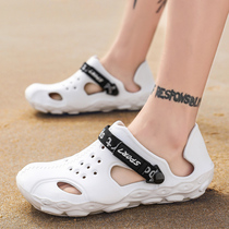 Summer breathable hole shoes mens non-slip sandals outside wear non-slip Korean version of the personality beach shoes amphibious drag