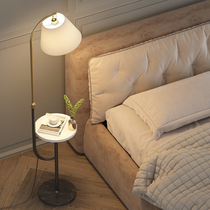  Floor lamp shelf integrated living room bedroom sofa side ins wind light luxury Nordic simple modern vertical lamp