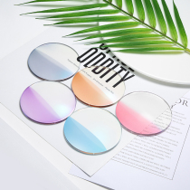 Color-changing gray-blue powder-purple tea ultra-thin aspheric resin green film anti-radiation wear-resistant myopia film lens P007