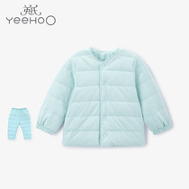 Yings childrens down jacket male and female childrens white duck down warm placket down jacket new 10094218