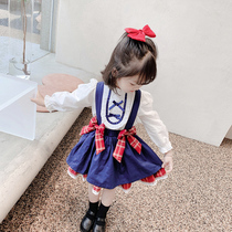 Girls Lolita dress autumn children princess dress autumn 2021 new foreign style children early autumn skirt