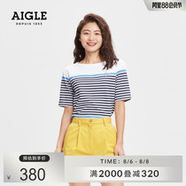 AIGLE SPRING AND SUMMER 21 ANCHOR ST W S21 WOMENs QUICK-drying MOISTURE wicking casual short-sleeved T-shirt