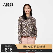 AIGLE AIGLE autumn winter COMOUR ladies comfortable casual classic retro fashion print long sleeve shirt