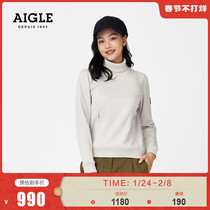 AIGLE Aigao Fall Winter CABAGA Women's High Neck Turtleneck Fashion Casual Fleece Warm and Light